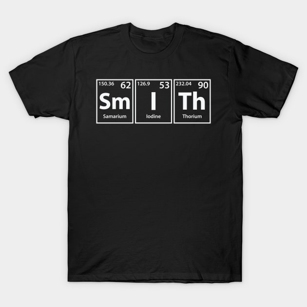 Smith (Sm-I-Th) Periodic Elements Spelling T-Shirt by cerebrands